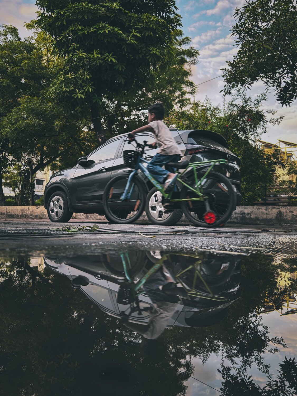 Parallel worlds on two wheels.