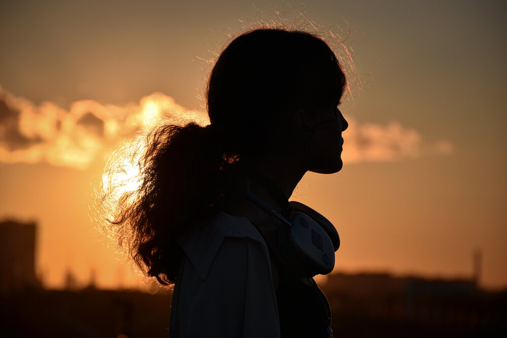 A girl in the golden hour