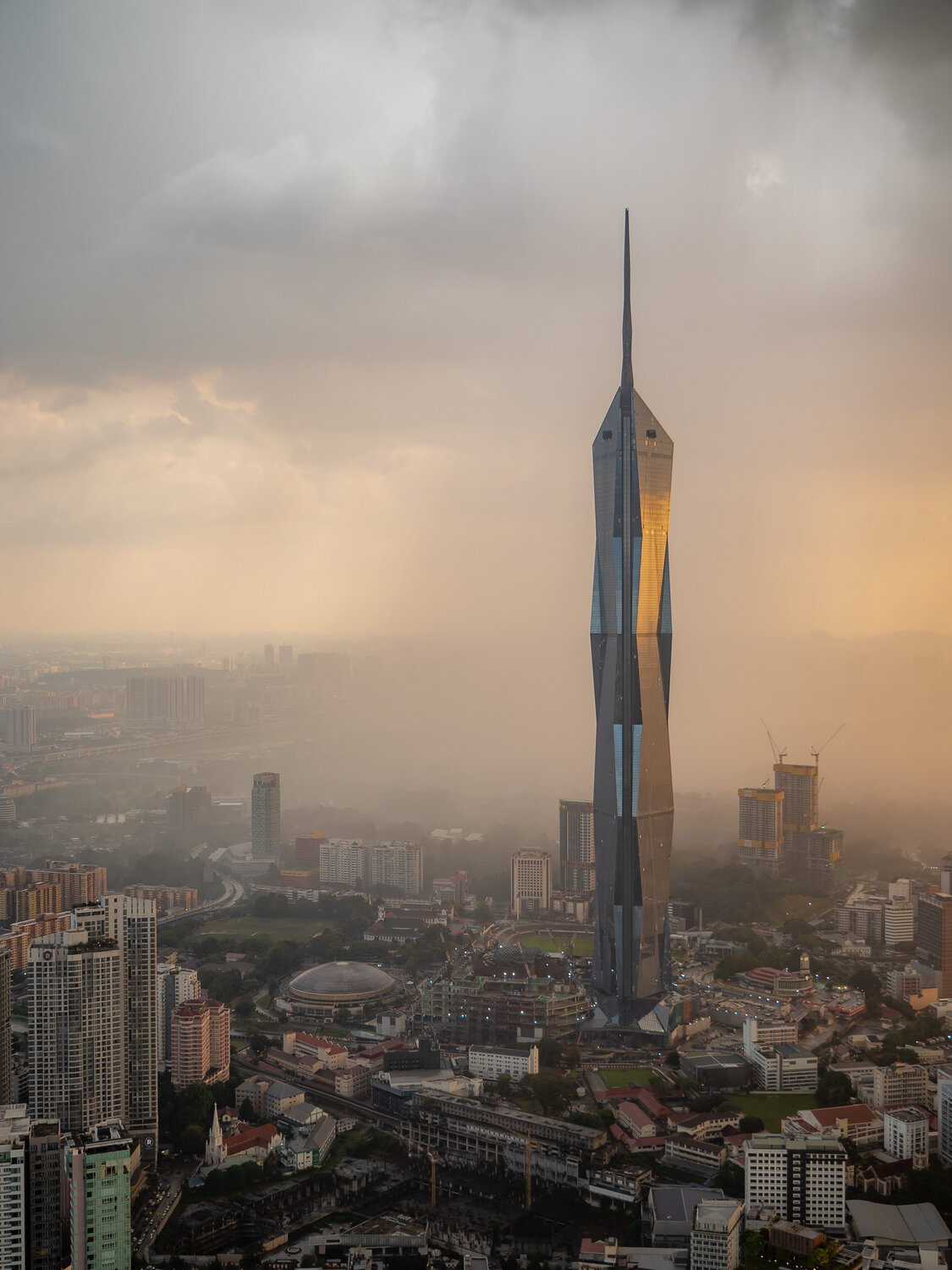 Downpour at sunset