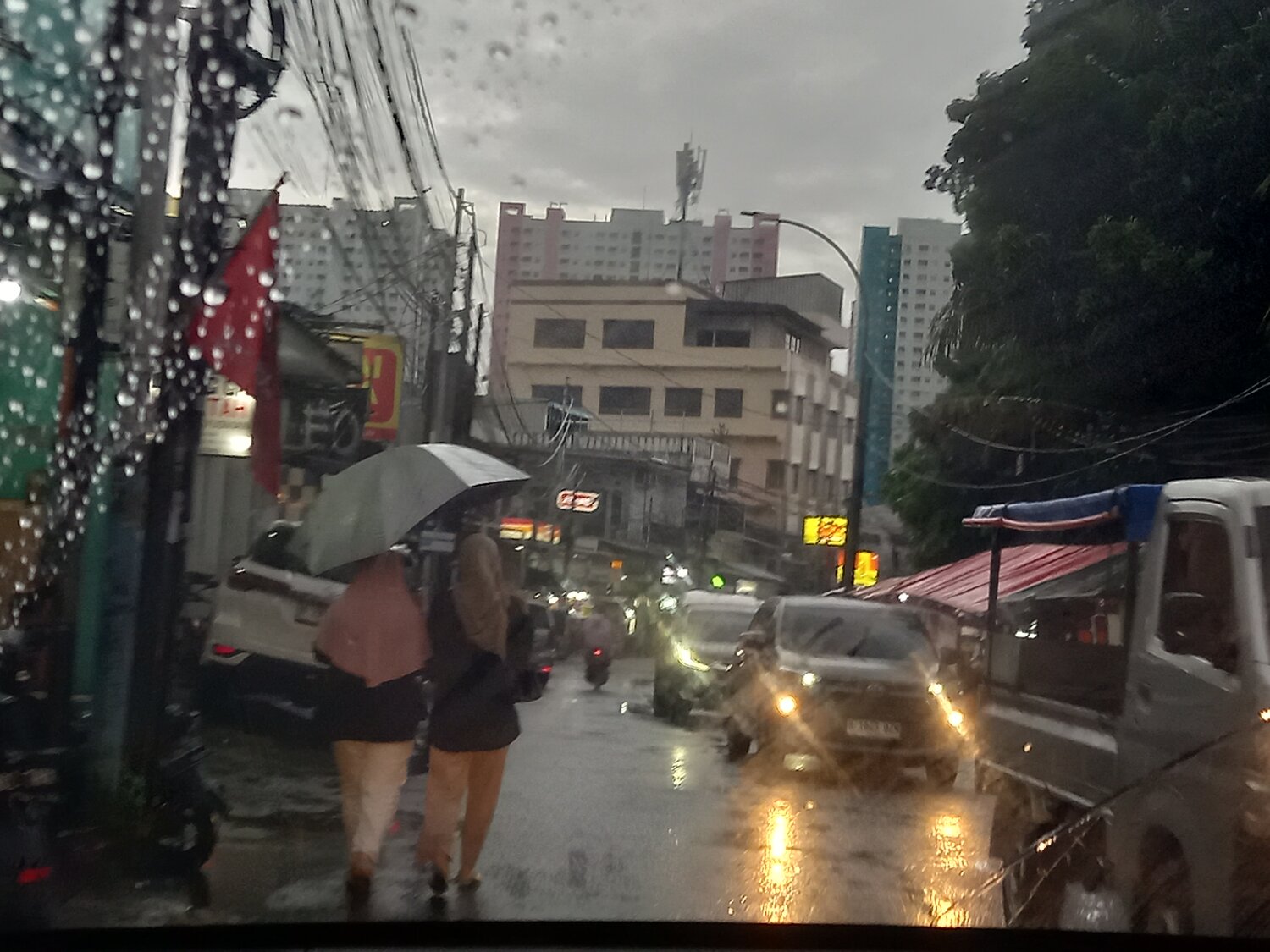 Rain falls