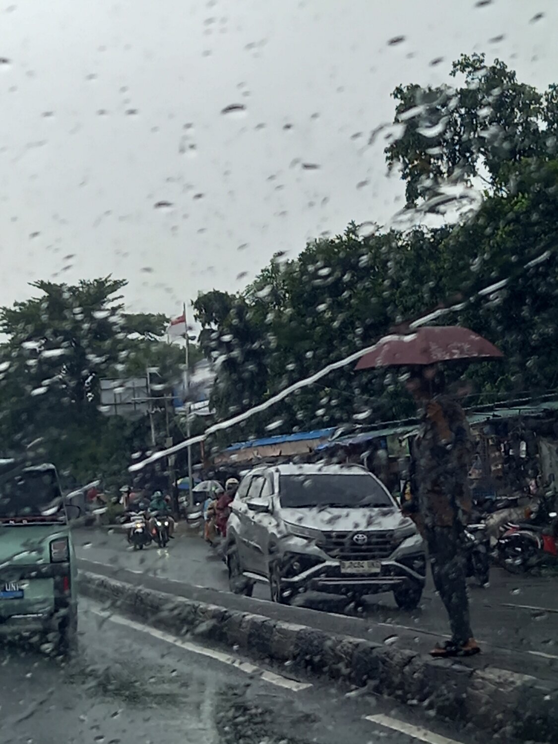 Rain falls