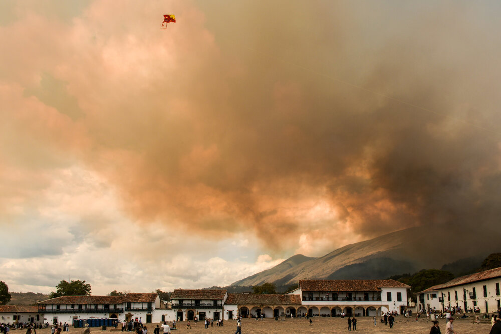 Incendio visto desde La Plaza Mayor