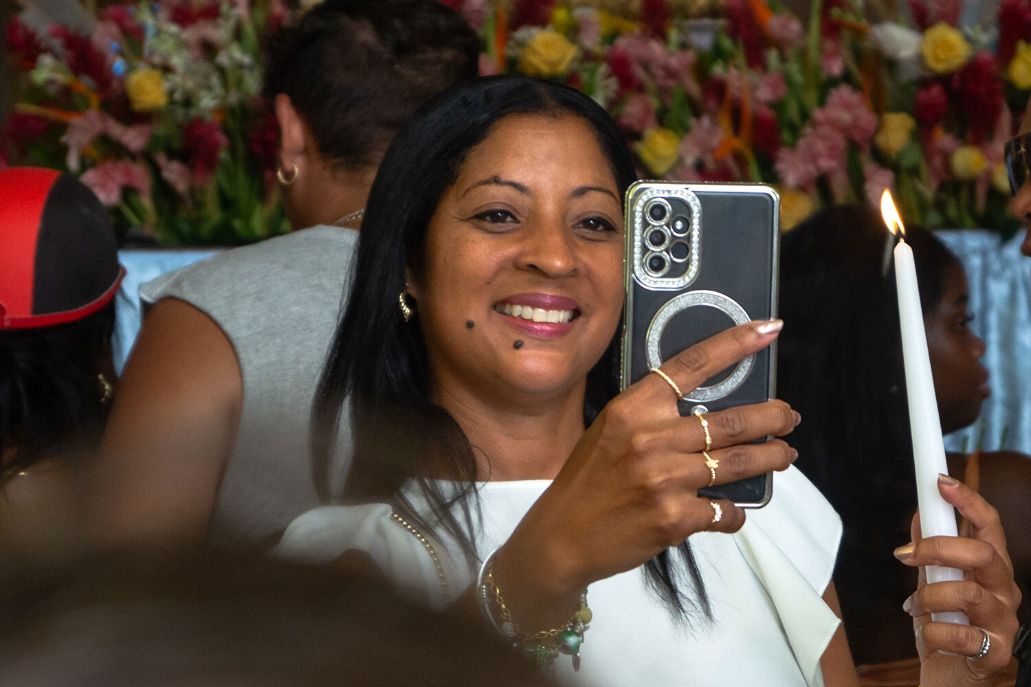Alegría por su selfie