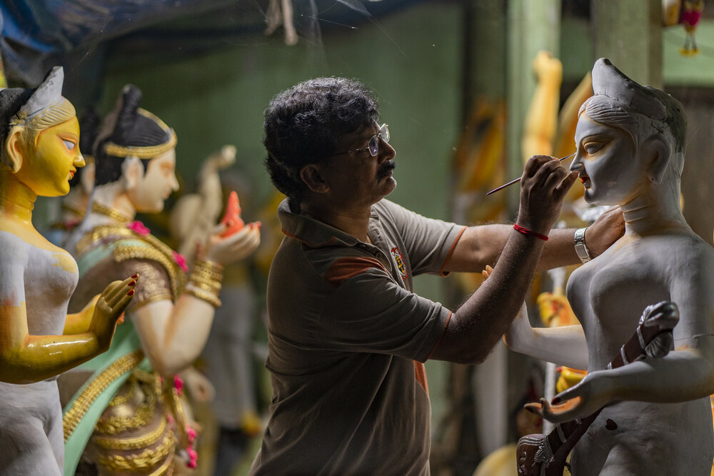 Durga idols being Prepared in Chittagong, Bangladesh