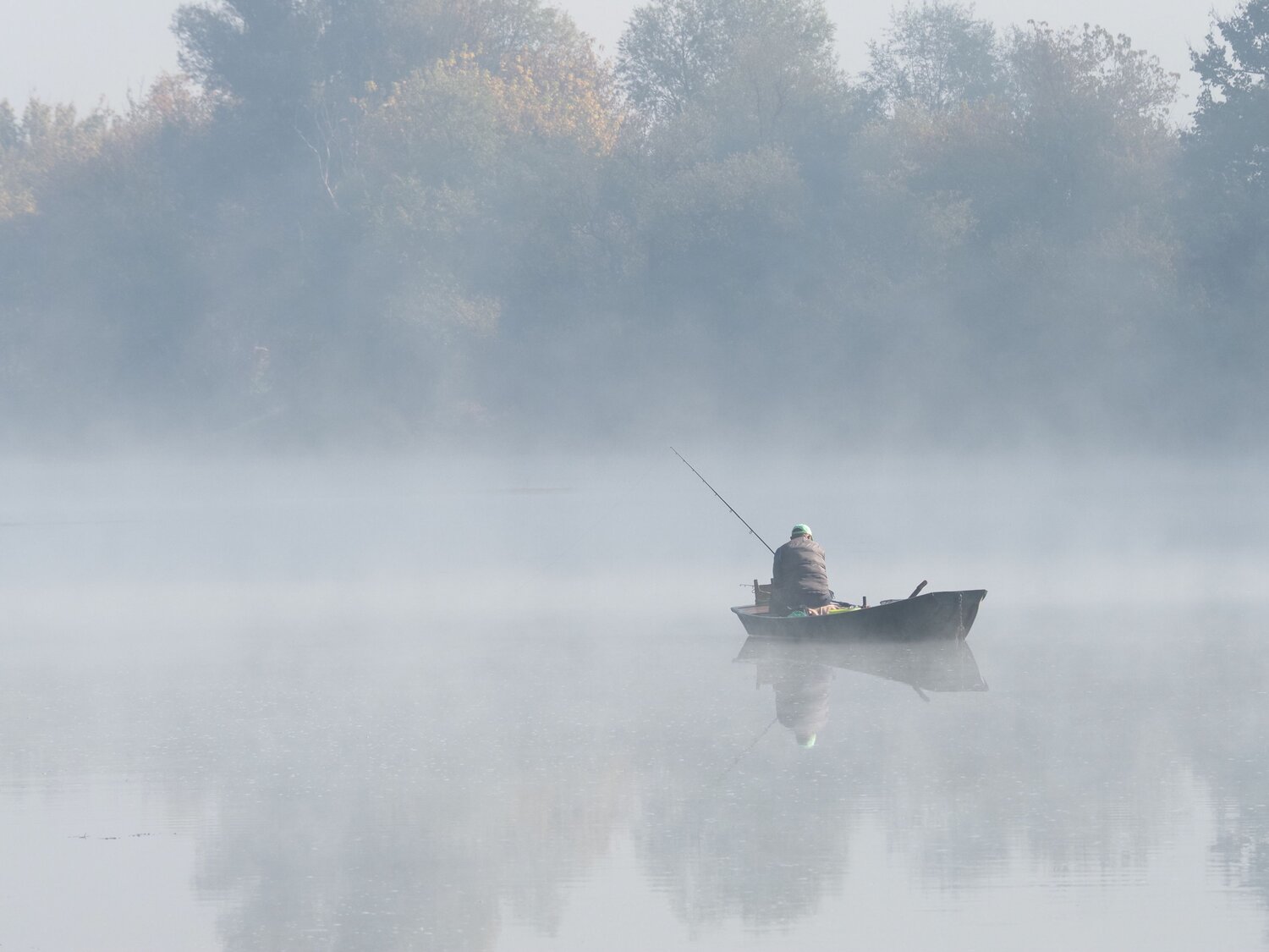 Fisherman in the mist