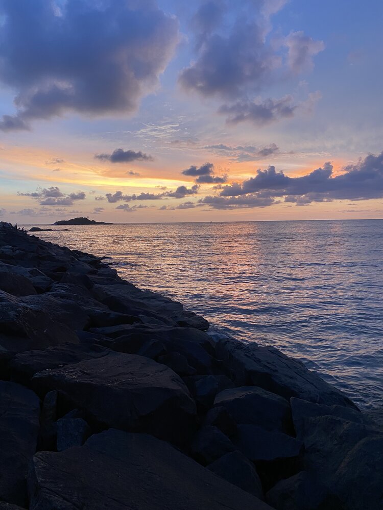 Evening colours of beach