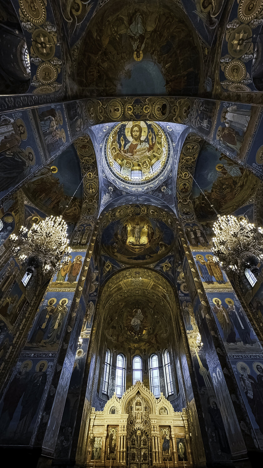 the magnificent interior of an ancient Orthodox church