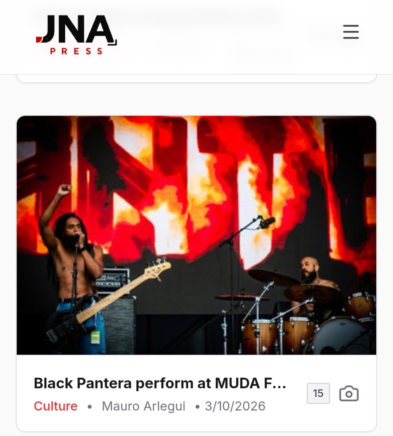 Black Pantera perform at MUDA Festival – Estadio Nacional, Santiago, 3 October 2026 Black Pantera se presenta en el Festival MUDA – Estadio Nacional, Santiago, 3 de octubre 2026
