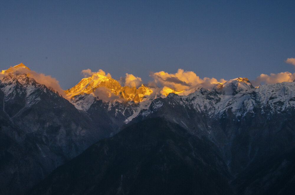 Sunrise at Kalpa, Himachal, India