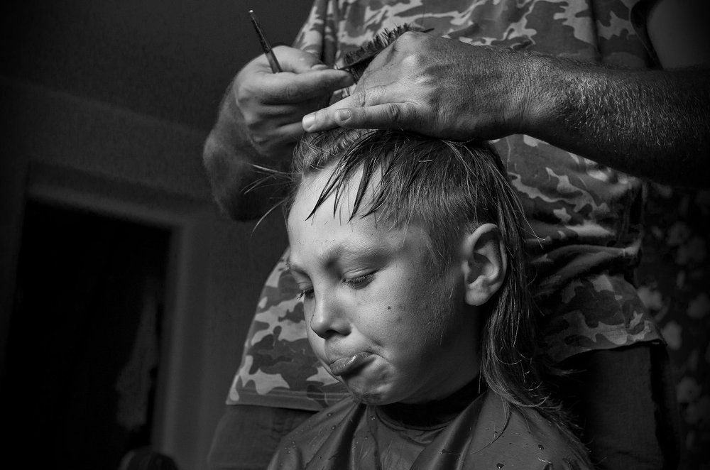 If my dad thinks that he can cut hair..