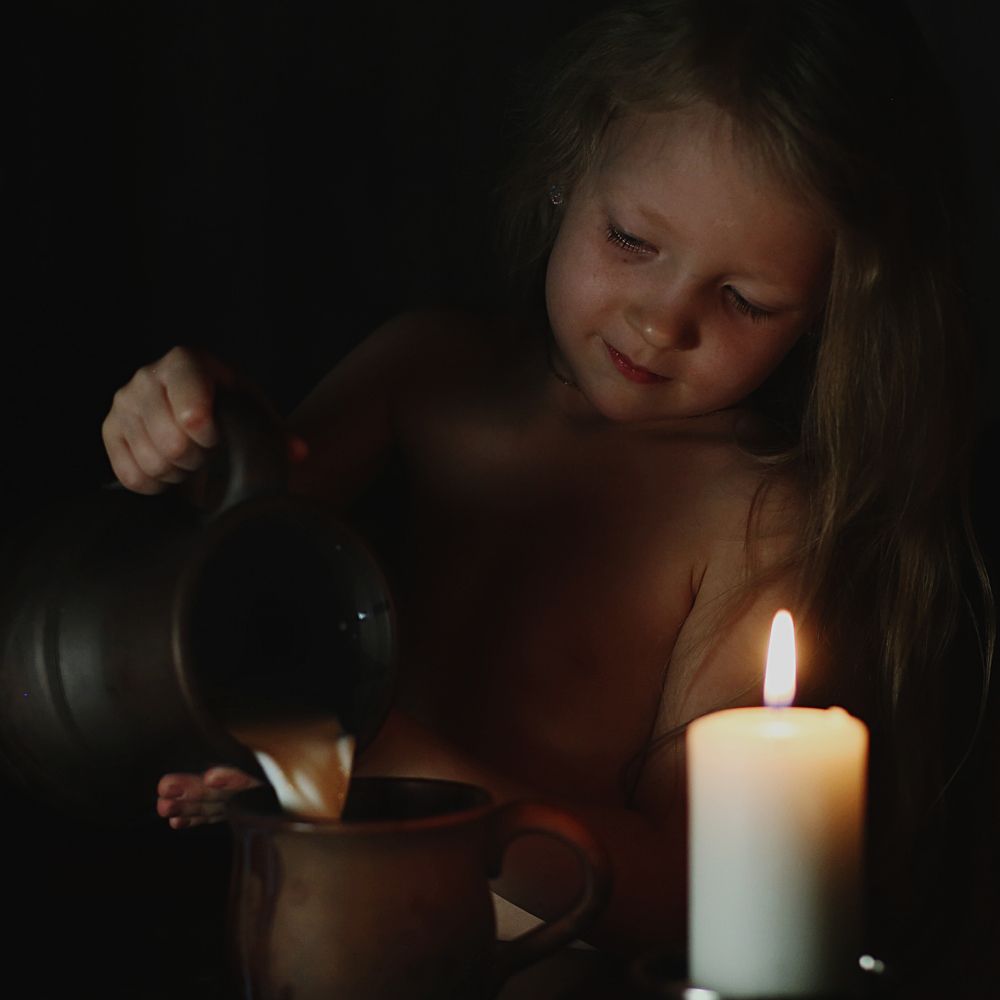 Вечер в деревне.