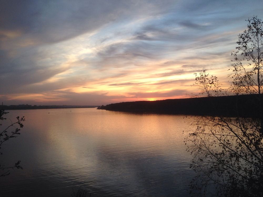 Заход солнца.