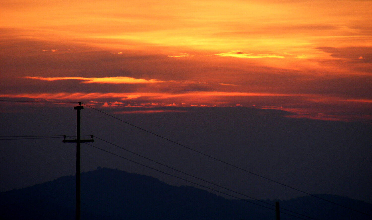 Golden sunset over Osogovo Mountain