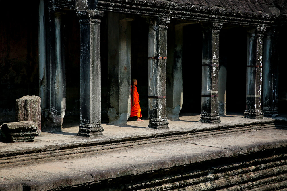 Novice monk, Angkor Wat, Cambodia