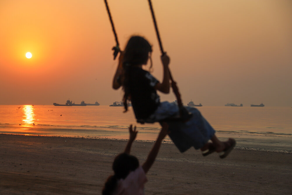 Child in gold light