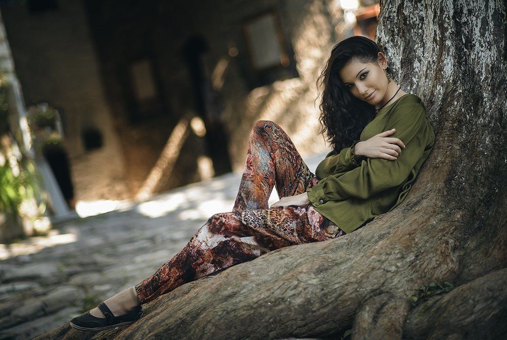 In the hug  of the tree