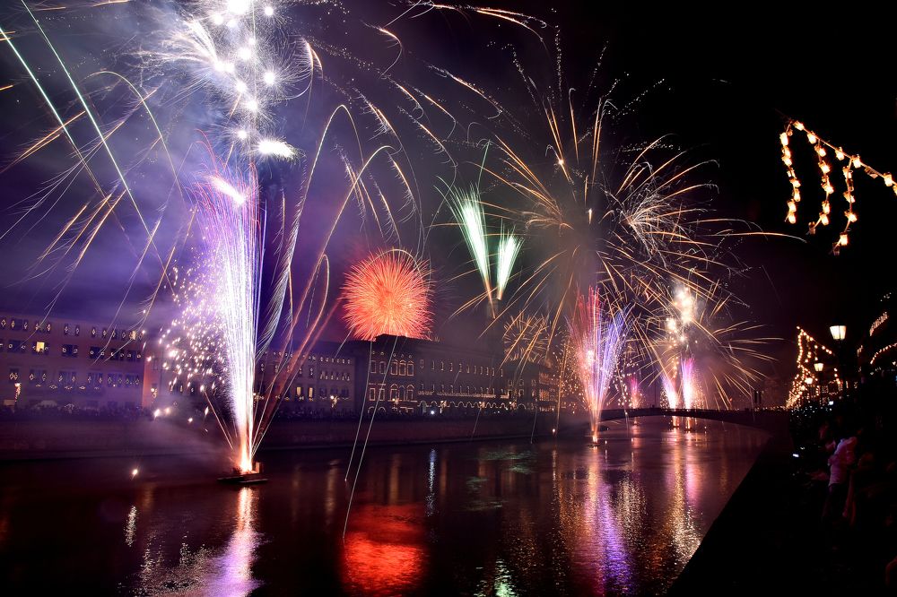 Fireworks on the river