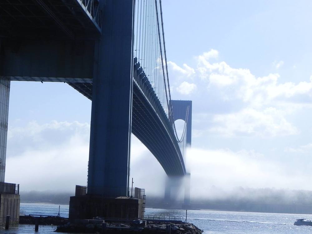 Verrazano Bridge in fog