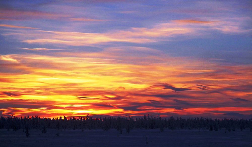 Горящие облака холодного неба Заполярья