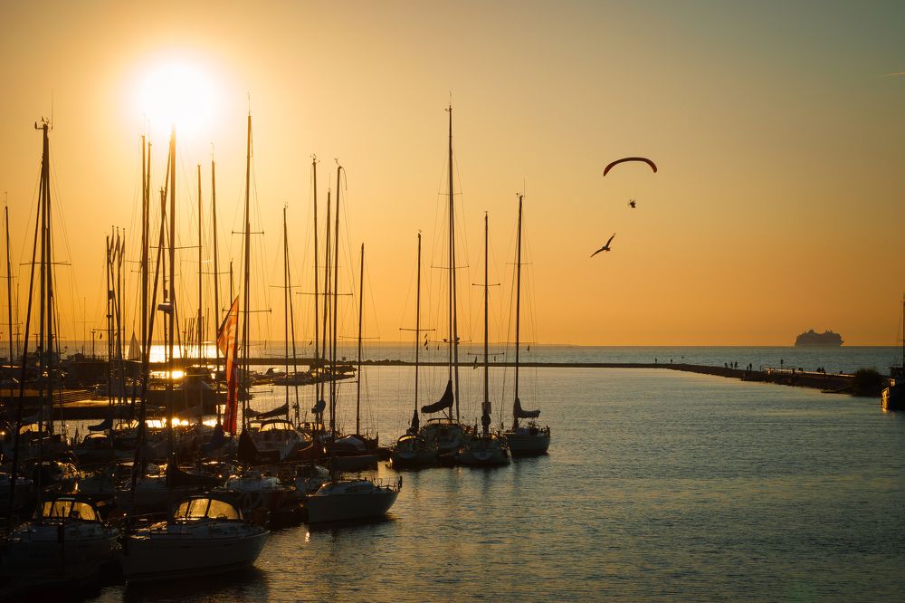 перед закатом вид на балтийское море