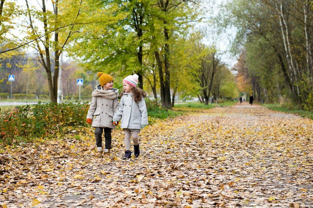 на прогулке