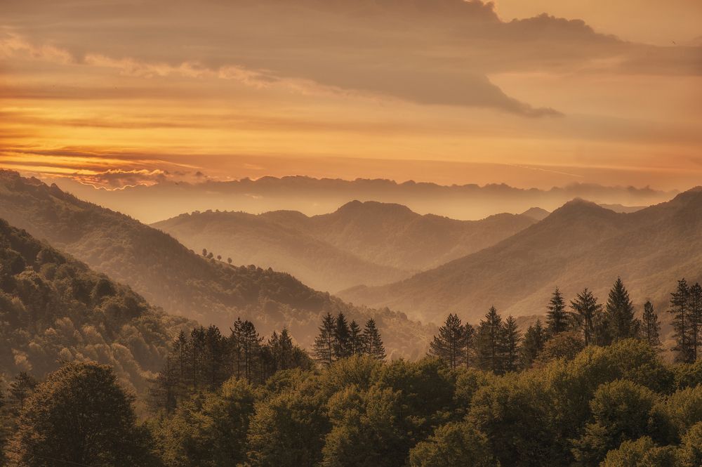 sunrise over the mountain