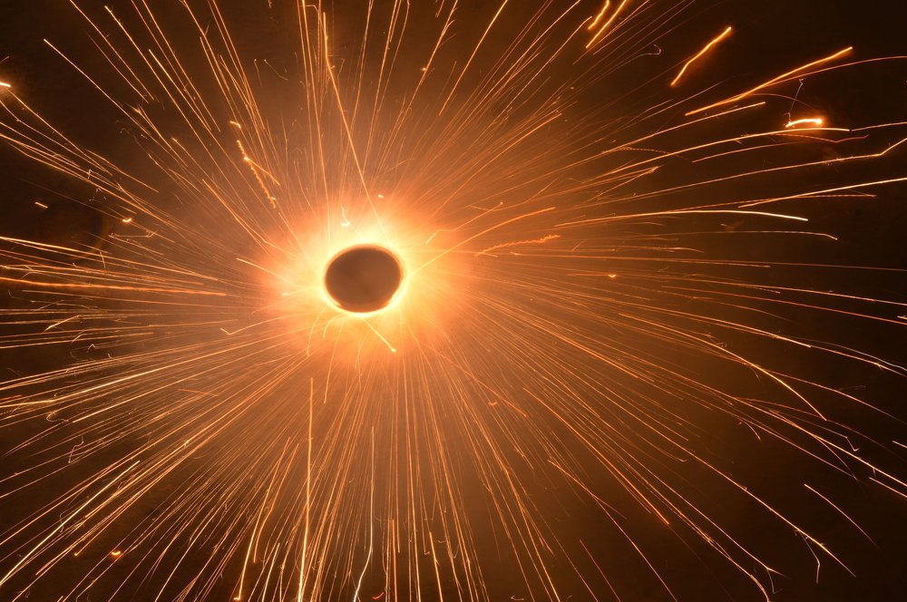 circular straightlines by fireworks