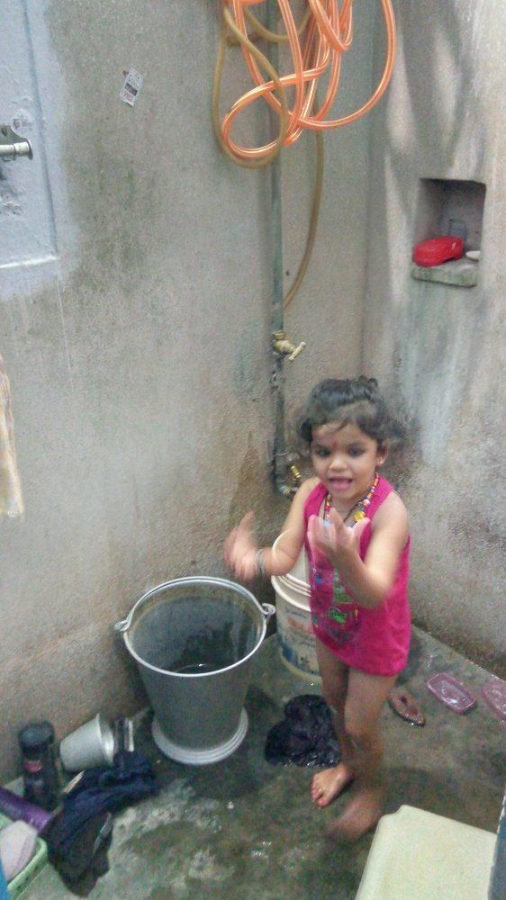 Baby play with water