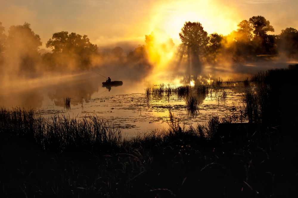 Туманное утро на реке Сок