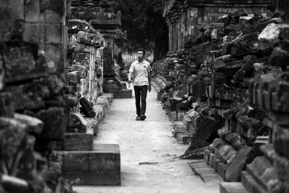 Between the ruins of temple