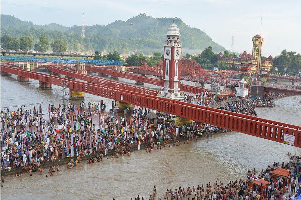 Bathing in the Ganges (Haridwar)