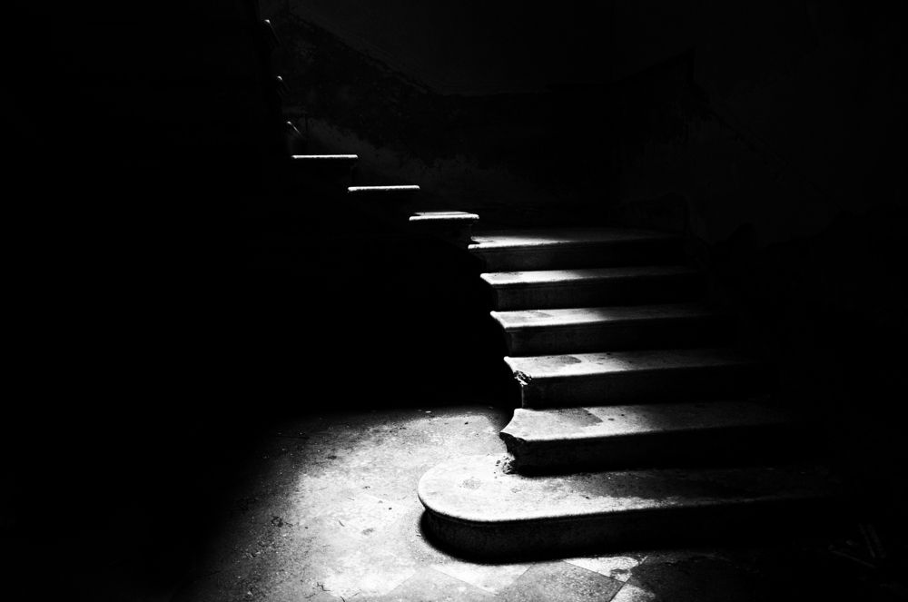 Stairs of a ghost town