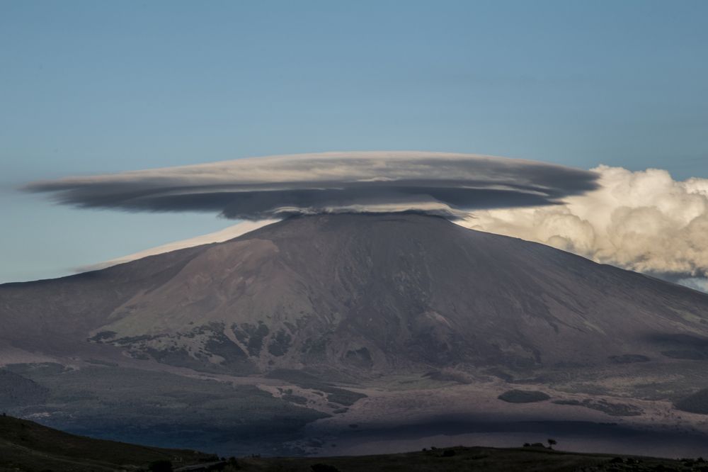 Lenticular Cloud On Etna Volcano