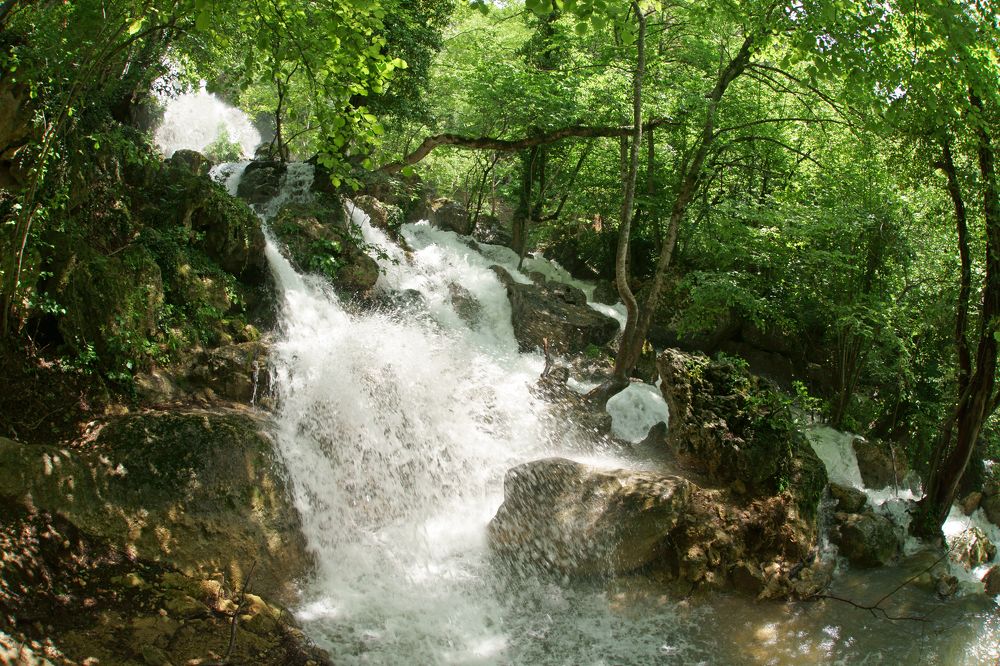 Водопад Су-Учхан в урочище Кизил-Коба. Крым