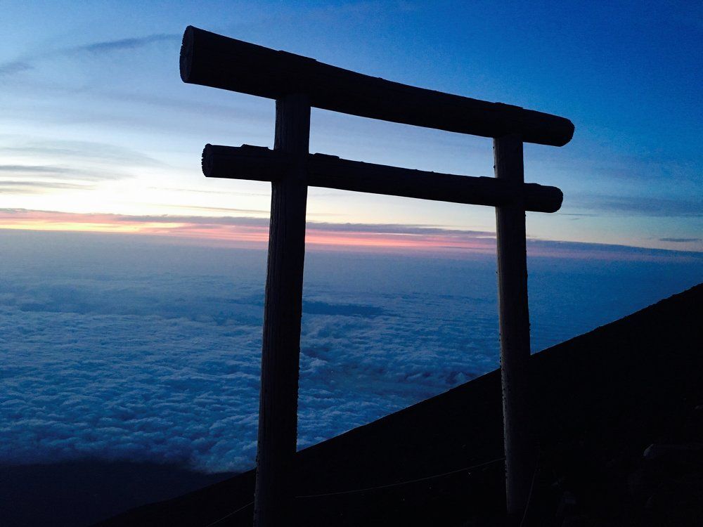 A holy gate beyond the clouds