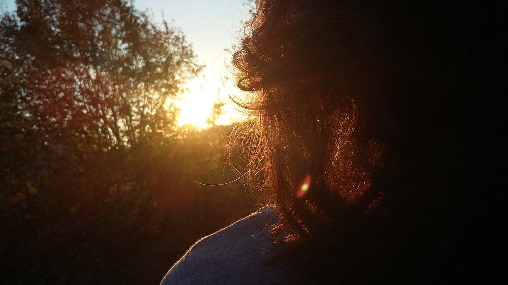 Best friend and sunset