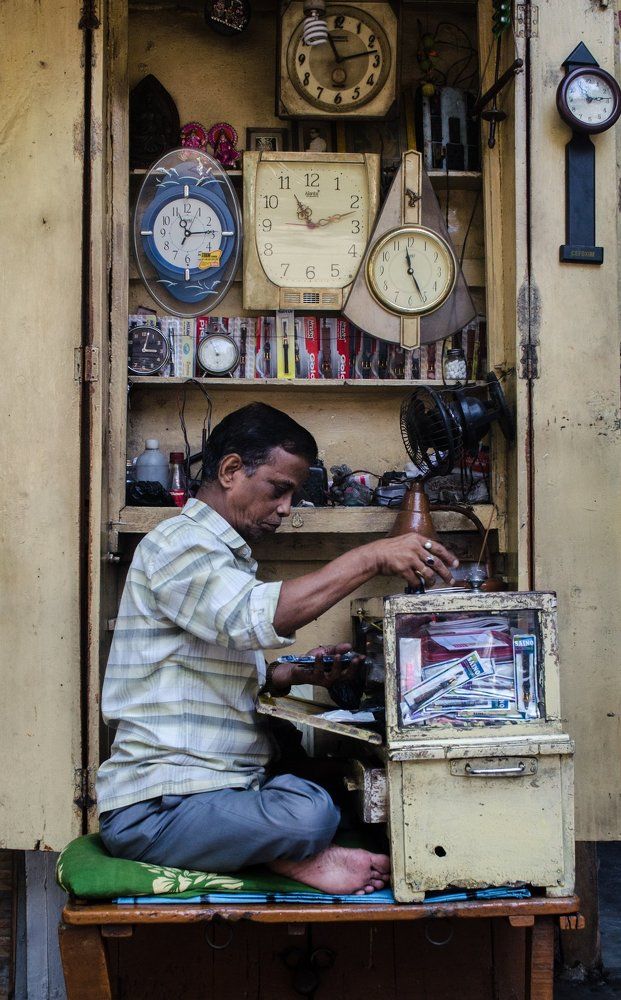 Man with many times...