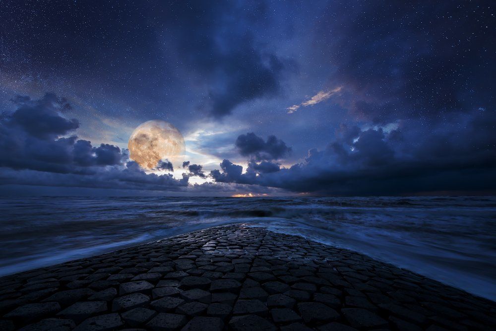 Road into the ocean