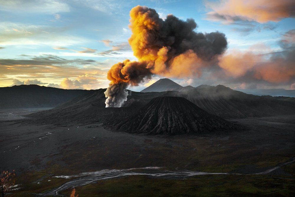 Bromo Volcano Eruption