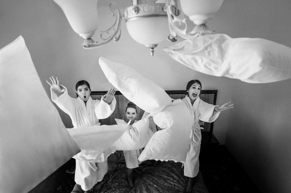 Pillow fight.