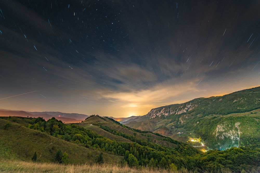 Mount Bedelu in night
