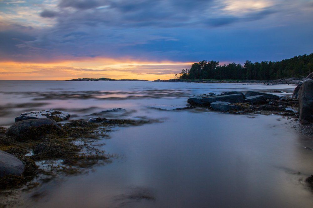Острова на Белом море. Июльская ночь.