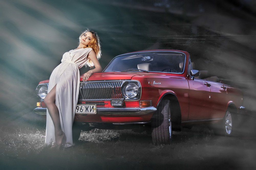 Красный кабриолет