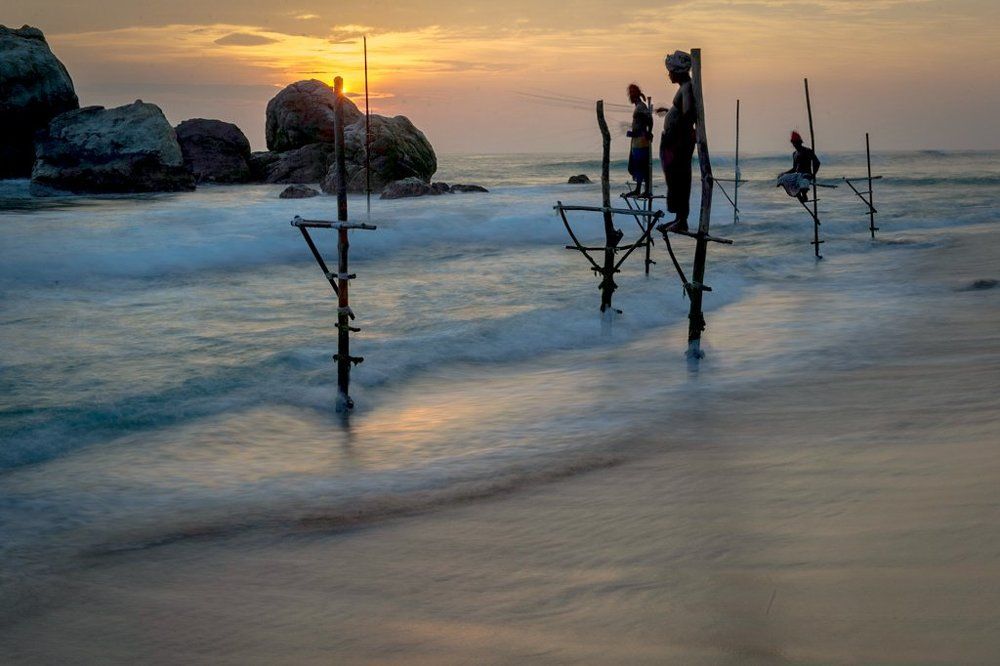 traditional fishing in south Siri Lanka
