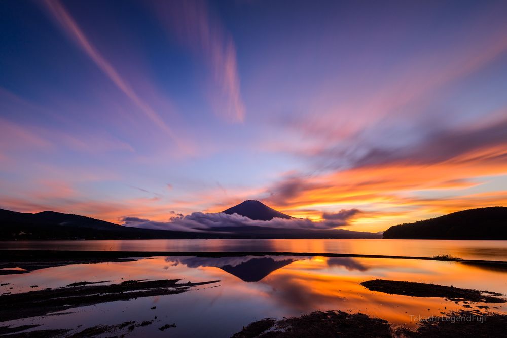 Reflection of fire sky