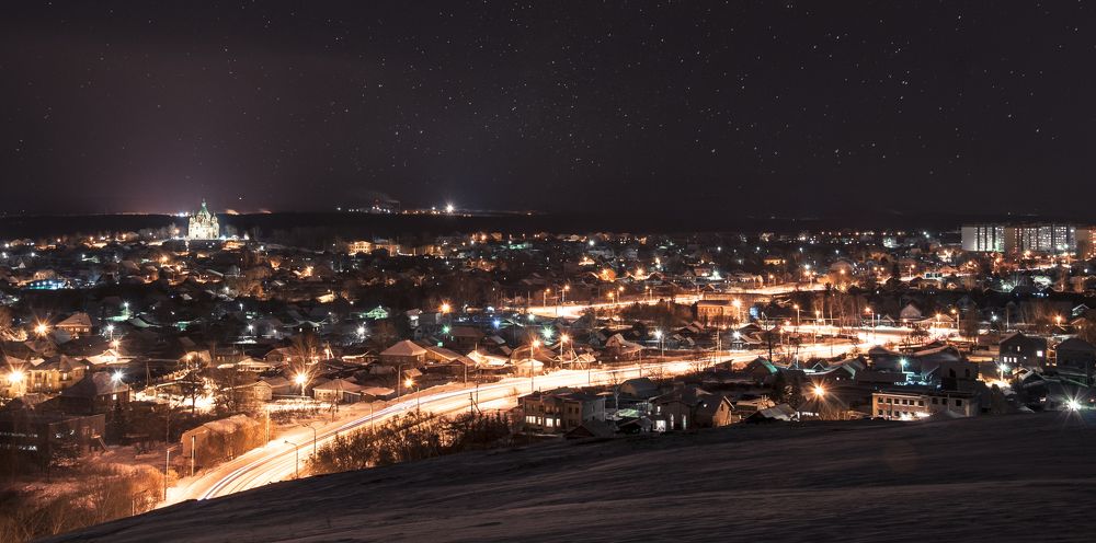 Ночная панорама старой гальянки. Нижний Тагил.
