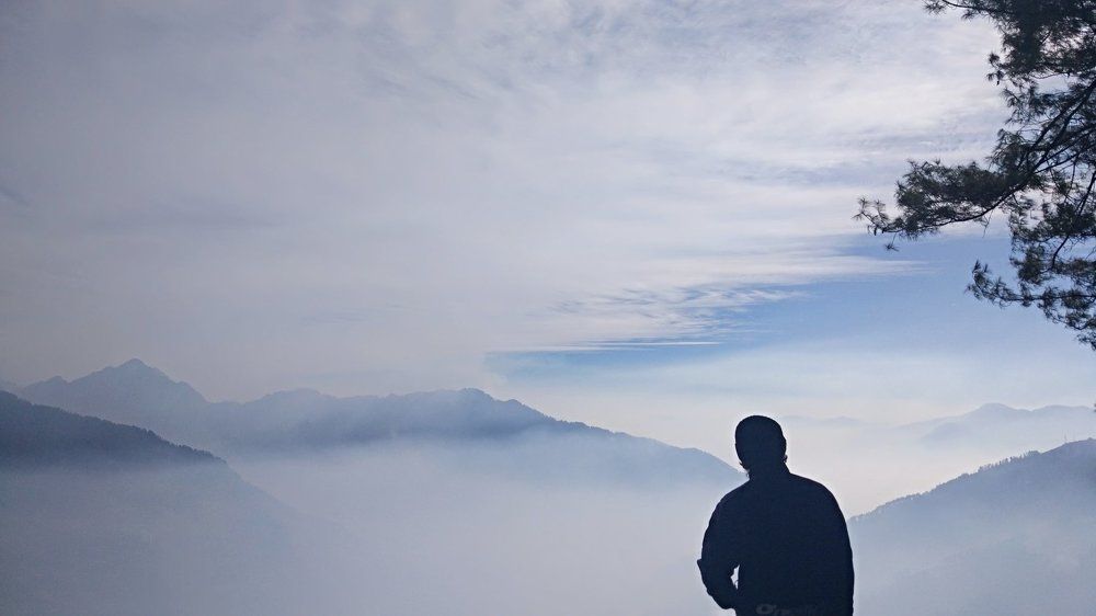man in mountains