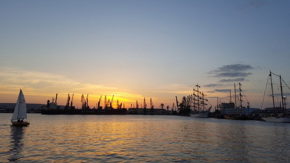 Sunset over the harbor