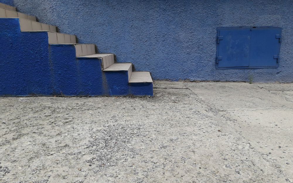 Blue stairway