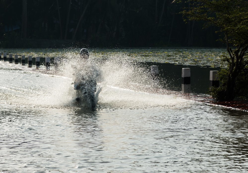 A Morning Shower While Riding